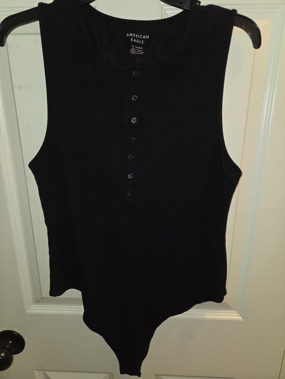 American Eagle Black Ribbed Sleeveless Bodysuit